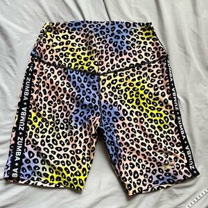 Zumba Wear Roller Glam High Waisted Biker Shorts - L